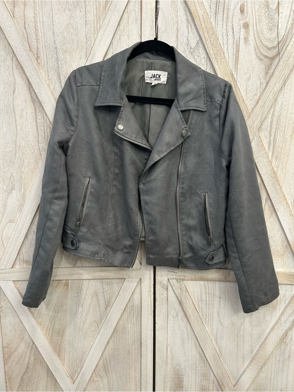 Jack by BB Dakota Charcoal Gray Moto-Style Jacket